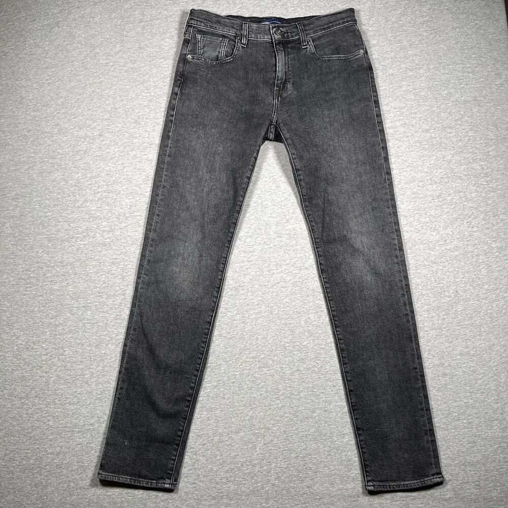 Levi's Jeans Mens 30x31 Gray Charcoal Wash Tapered Slim Fit 502 Italian